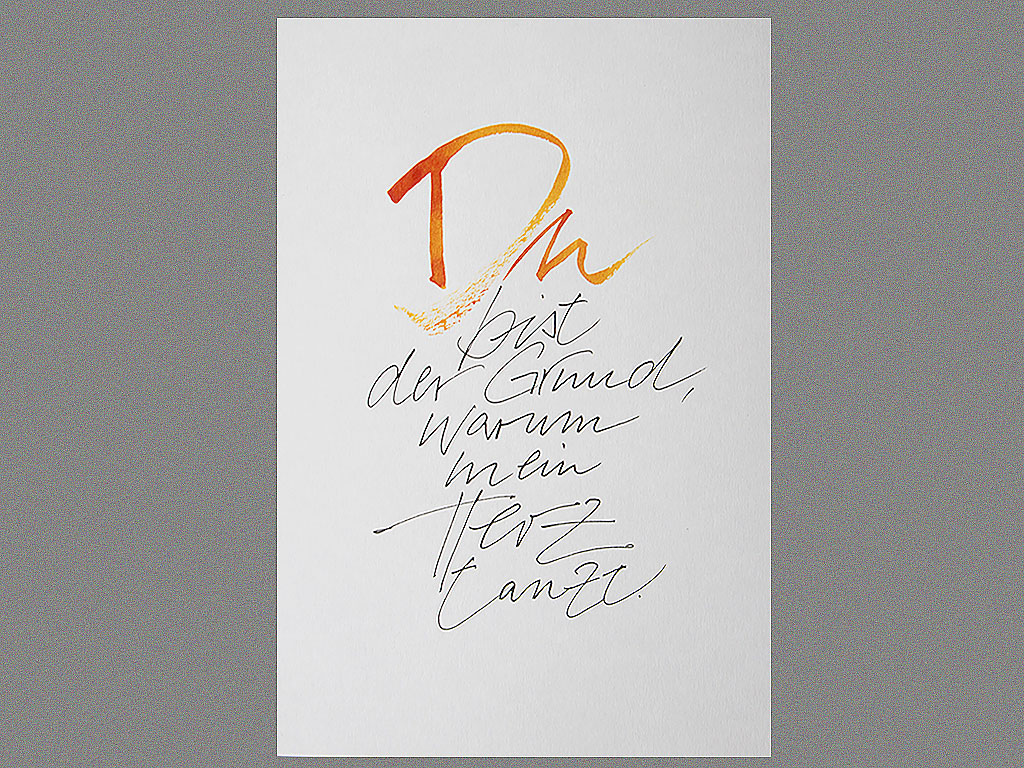 Valentinstag Kalligraphie: Tanzendes Herz