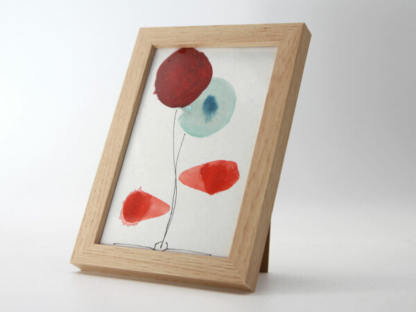 Moderne Tusch- und Aquarallmalerei: Eine Blume mit zwei Blüten