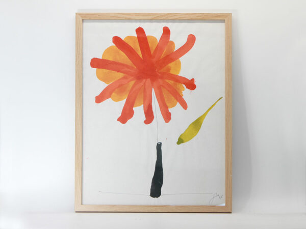 Tusche-Malerei: Die orangfarbige Blume