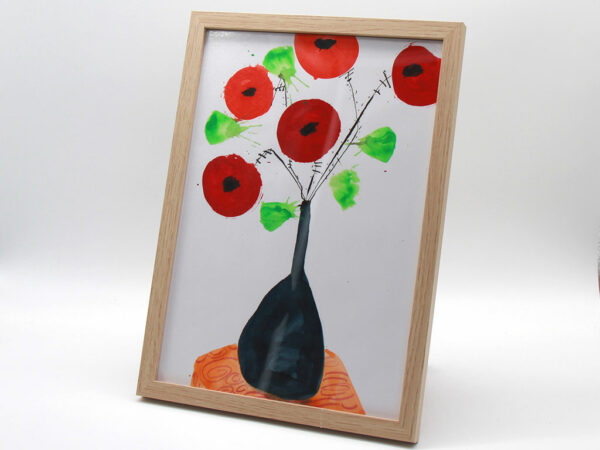 Malerei: Rote Blumen in einer Vase