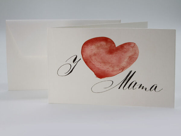 Handgeschriebene und handgemalte exklusive Grußkarte zum Muttertag