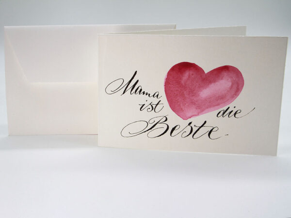Handgeschriebene und handgemalte exklusive Grußkarte zum Muttertag