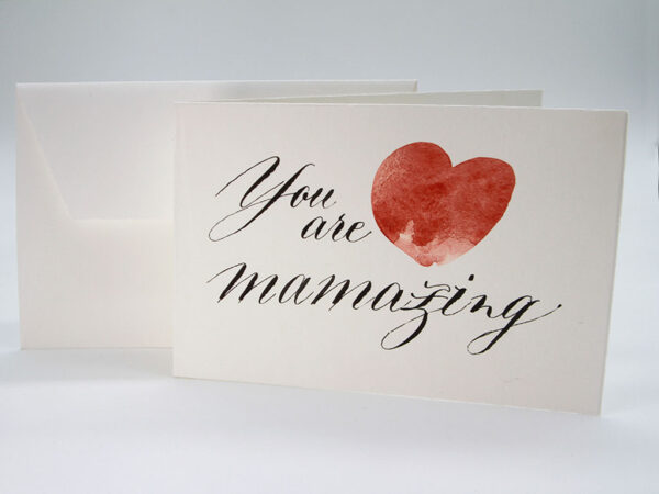 Handgeschriebene und handgemalte exklusive Grußkarte zum Muttertag