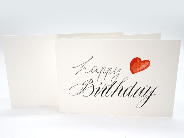 Das Foto zeigt die exklusive Glückwunschkarte "Happy Birthday" und dem dazu passenden Briefumschlag.