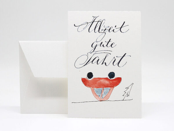 Die Glückwunschkarte Allzeit gute Fahrt